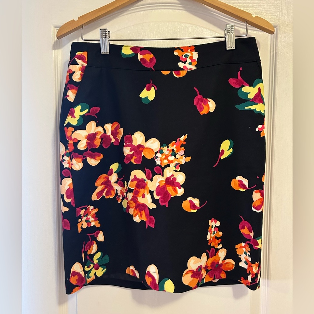 Floral Black Skirt